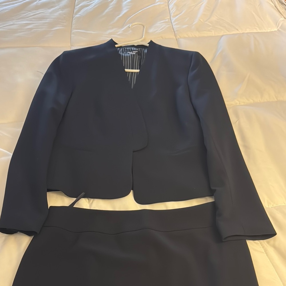 Chic Black Blazer Size 10and Skirt Size 8 Ensemble